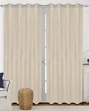 saral home Set of 1 Solid Room Darkening Velvet Door Eyelet Curtain-picture-16