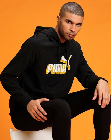 Black and outlet gold pumas hoodie