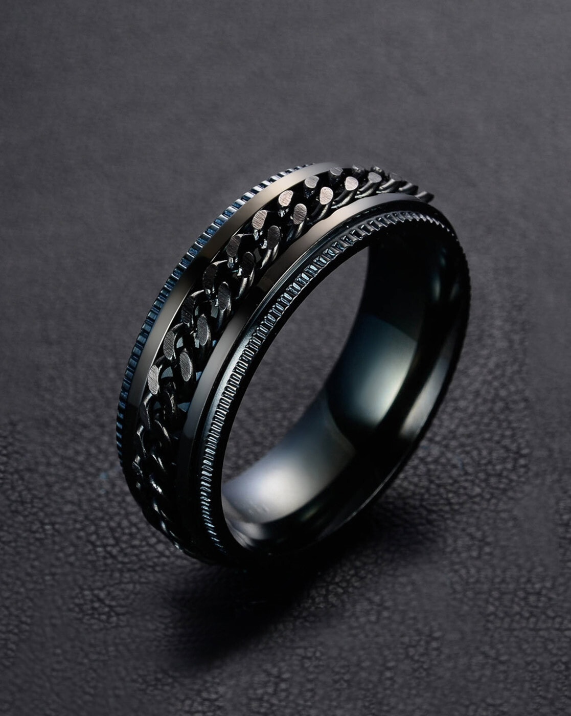 2.75 Carat Black Diamond Mens Ring, Filigree Unique Wedding Ring Halo 14K  Black Gold Handmade Certified