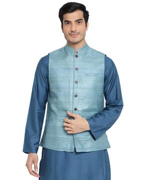 fabindia Nehru Jacket with Welt Pockets-picture-50
