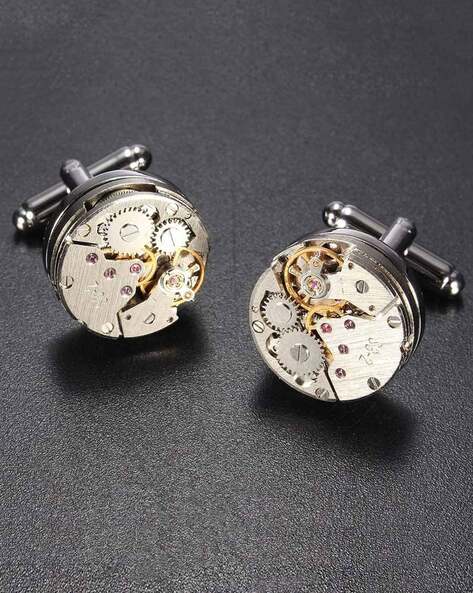 Round Gold Steampunk Watch Cufflinks | ILLARIY cufflinks