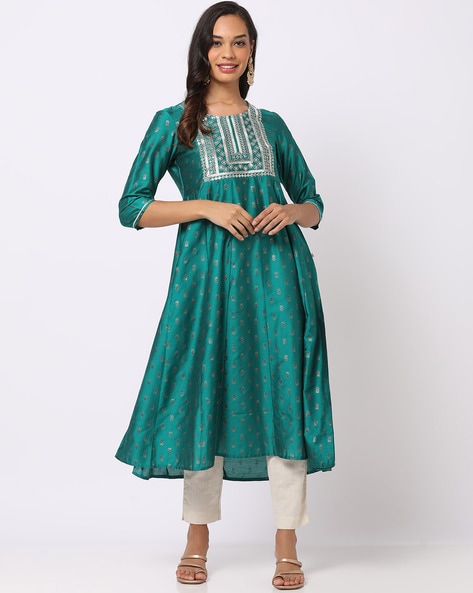 New Elegant Daily Wear Stylish Embroided beautiful Indian Tunic Kurti For  Women - African Boutique