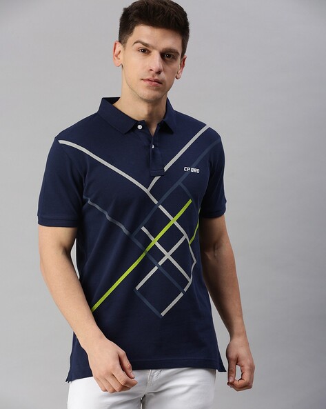 Graphic Print Slim Fit Polo T-Shirt