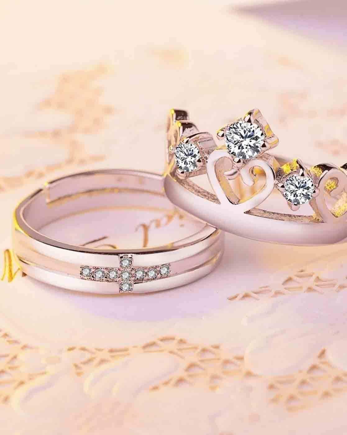 14K White Gold Majestic Princess Tiara Rings with 1/10 cttw Diamonds –  Irasva