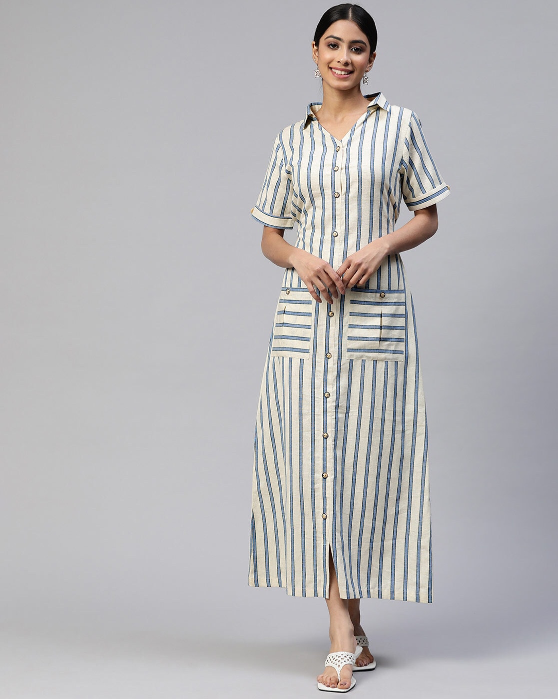 Buy Off-White Dresses for Women by COTTINFAB Online