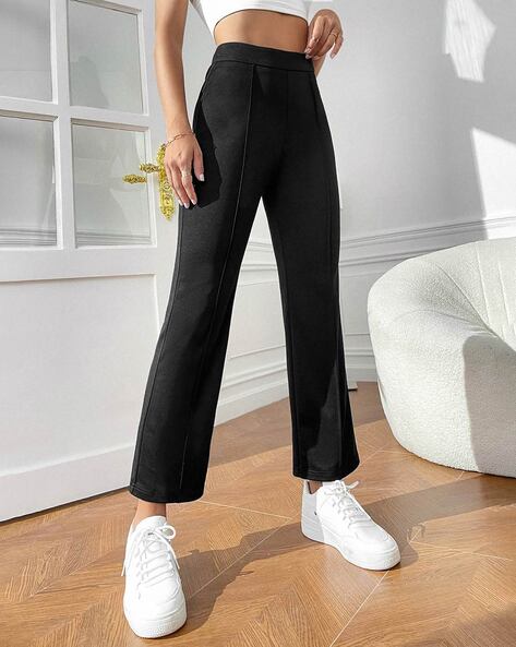 Women's High-Rise Belted Pleat Front Pants - Who What Wear Black 12 | eBay
