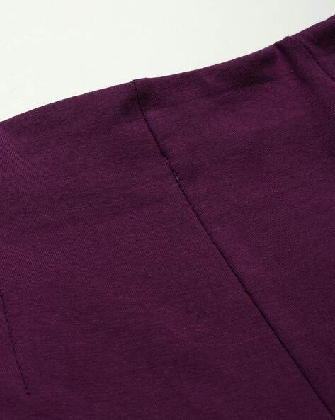 Purple Embellished Kurta Cigarette Pants