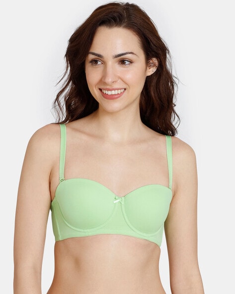 Zivame Marshmallow Padded Wired Low Coverage Strapless Bra - Blue Depth