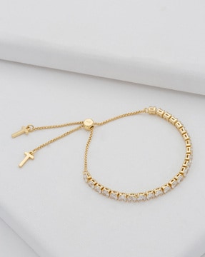 Gold  Diamond Bolo Bracelet  Gold MOP bracelet
