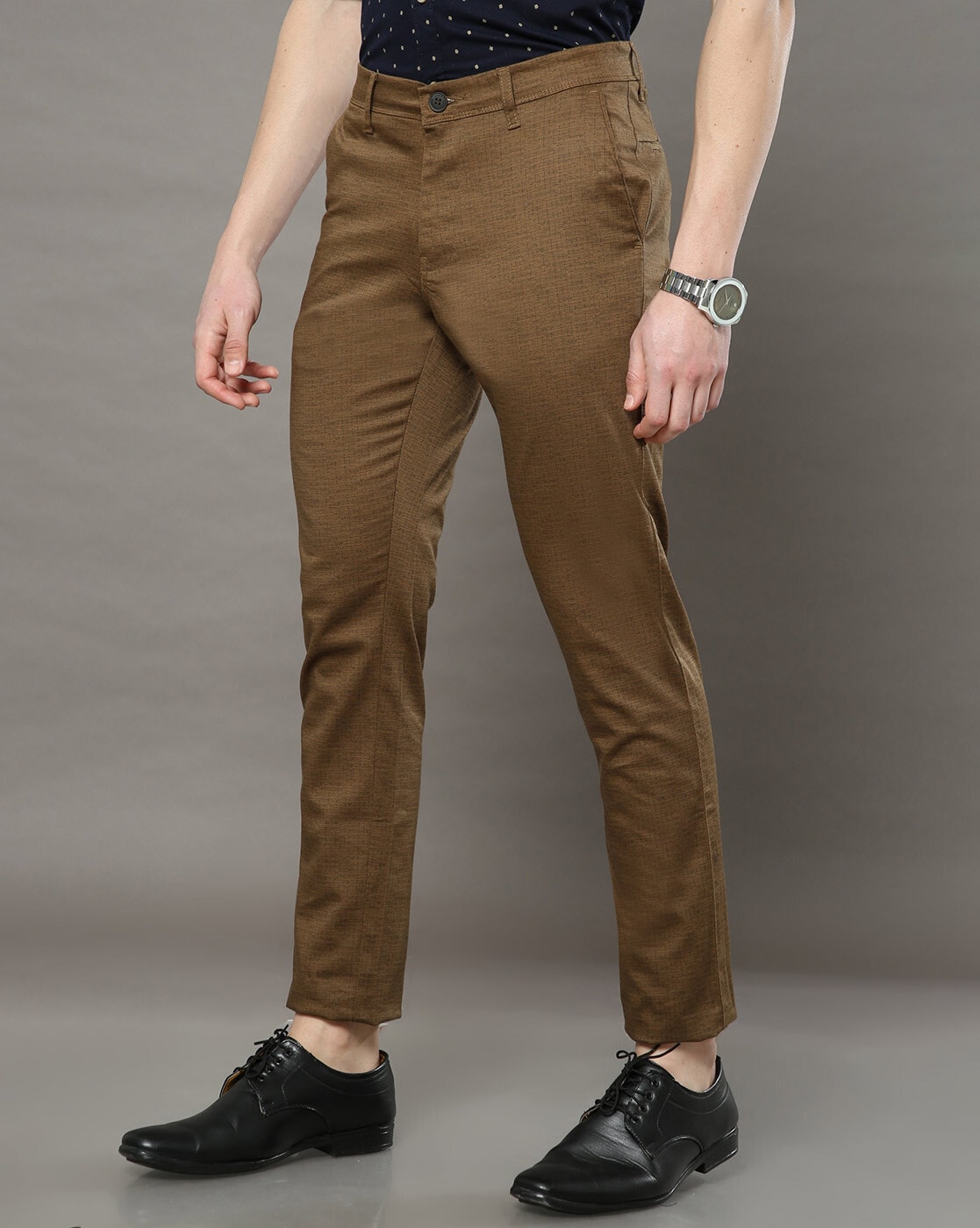 Buy COOL COLORS Men Beige Slim Fit Solid Regular Trousers online   Looksgudin