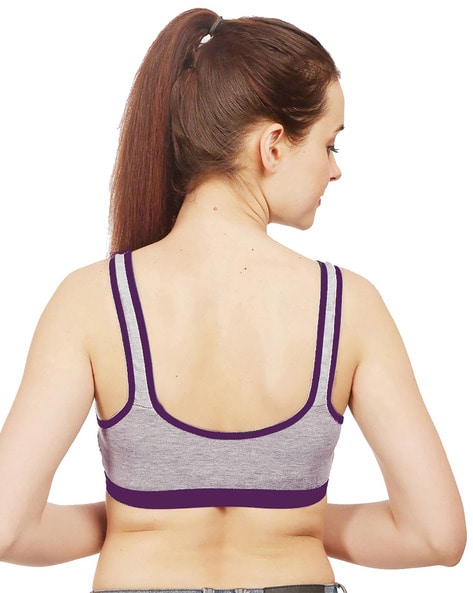 PURPLE NON WIRED NON PADDED SPORT BRA 