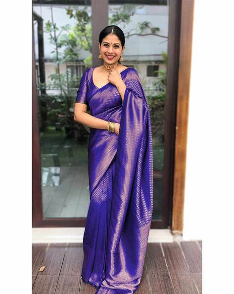 21 Pretty Blue Blouse Designs & What Saree to Wear With • Keep Me Stylish