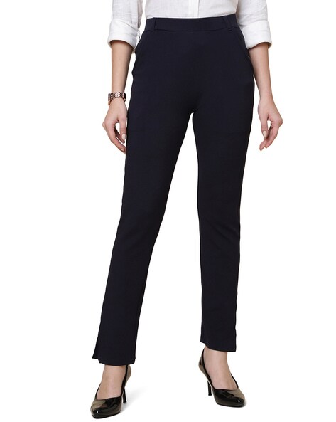 Buy Black Trousers & Pants for Women by FITHUB Online