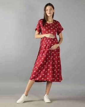 Graphic Print Fit and Flare Dress-image-0