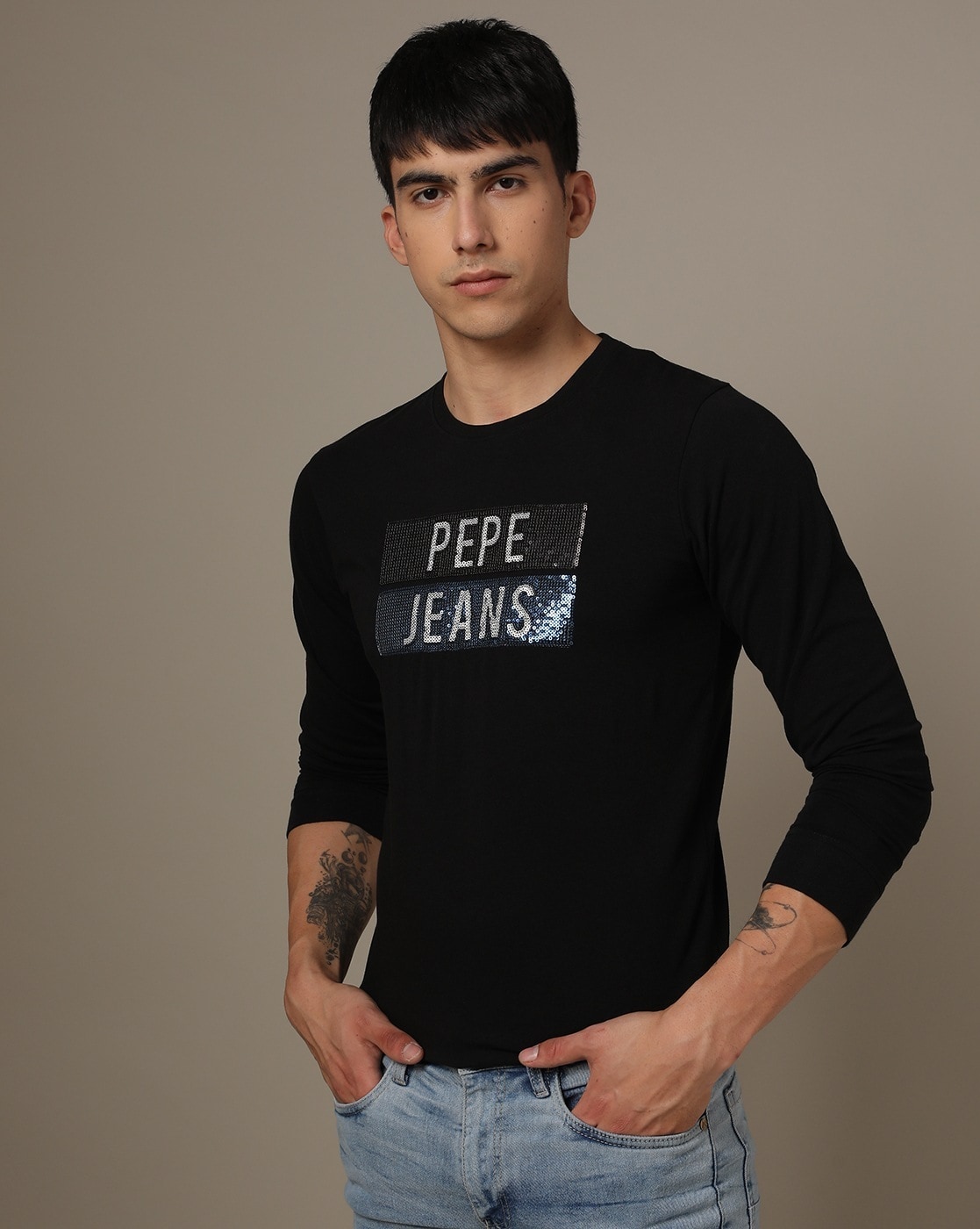 Buy Black Tshirts for Men Online Jeans Pepe by