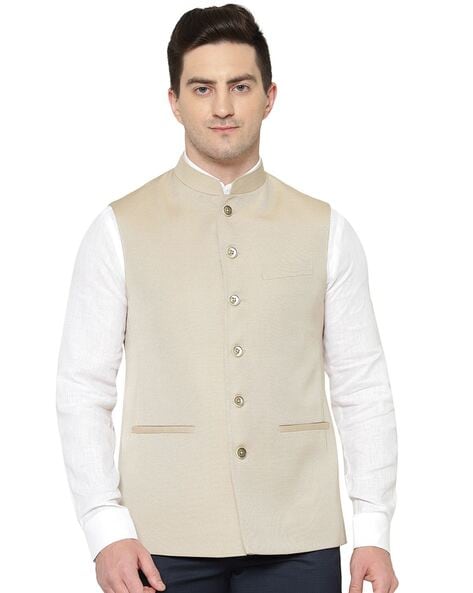 Buy Khaki 3 Piece Ethnic Suit for Men by Modi Jacket Online Ajio