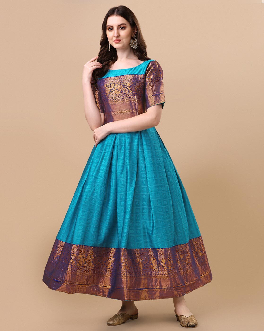 Trending Long Gowns For Teenage GirlsCotton FrockLong Frock  Shivangi   Pattu pavadai  Half Saree Shop