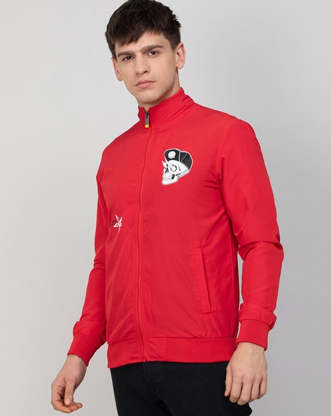 Red jordan bomber on sale jacket