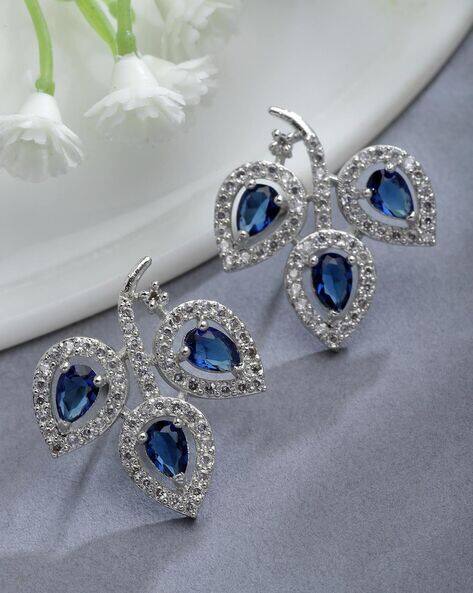 Zeneme Rhodium-Plated American Diamond Studs