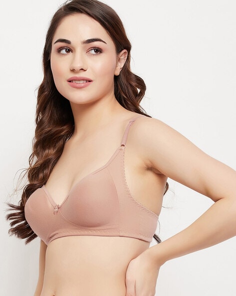 Buy Clovia Double Layered Non Wired Full Coverage T-Shirt Bra - Maroon at  Rs.329 online