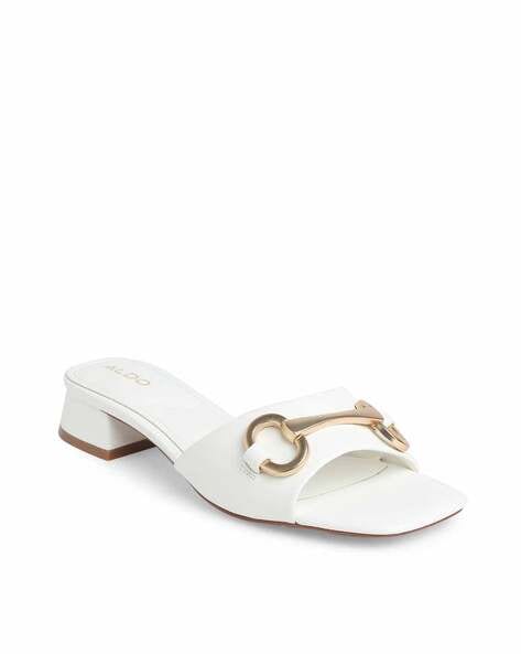 Women's Aldo Shoes White leather/metal heels Quality Hills Size 9 US (39  Euro) | eBay