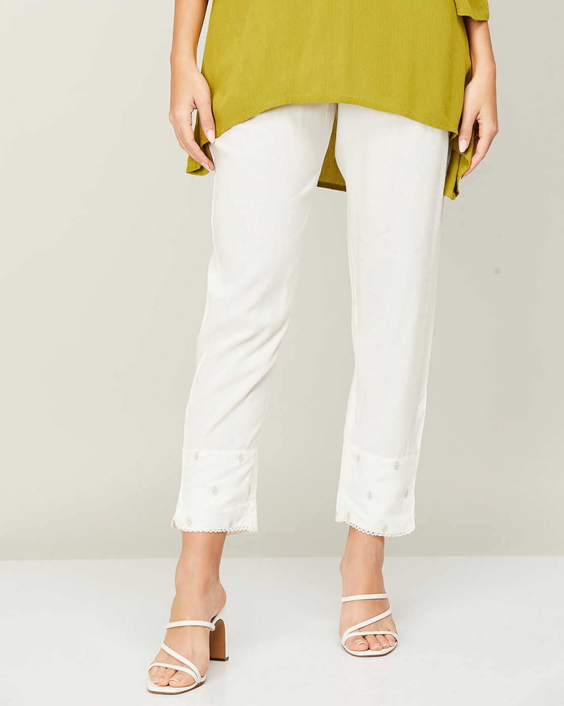 Buy White Trousers & Pants for Women by Melange by Lifestyle Online