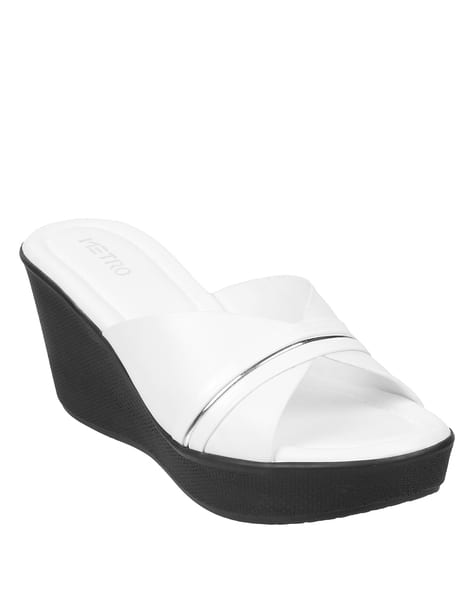 High Heel White Wedge Mules Buy White Women's Wedges The Simedge