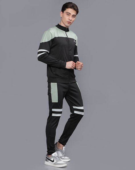 Mens slim fit sales grey tracksuit