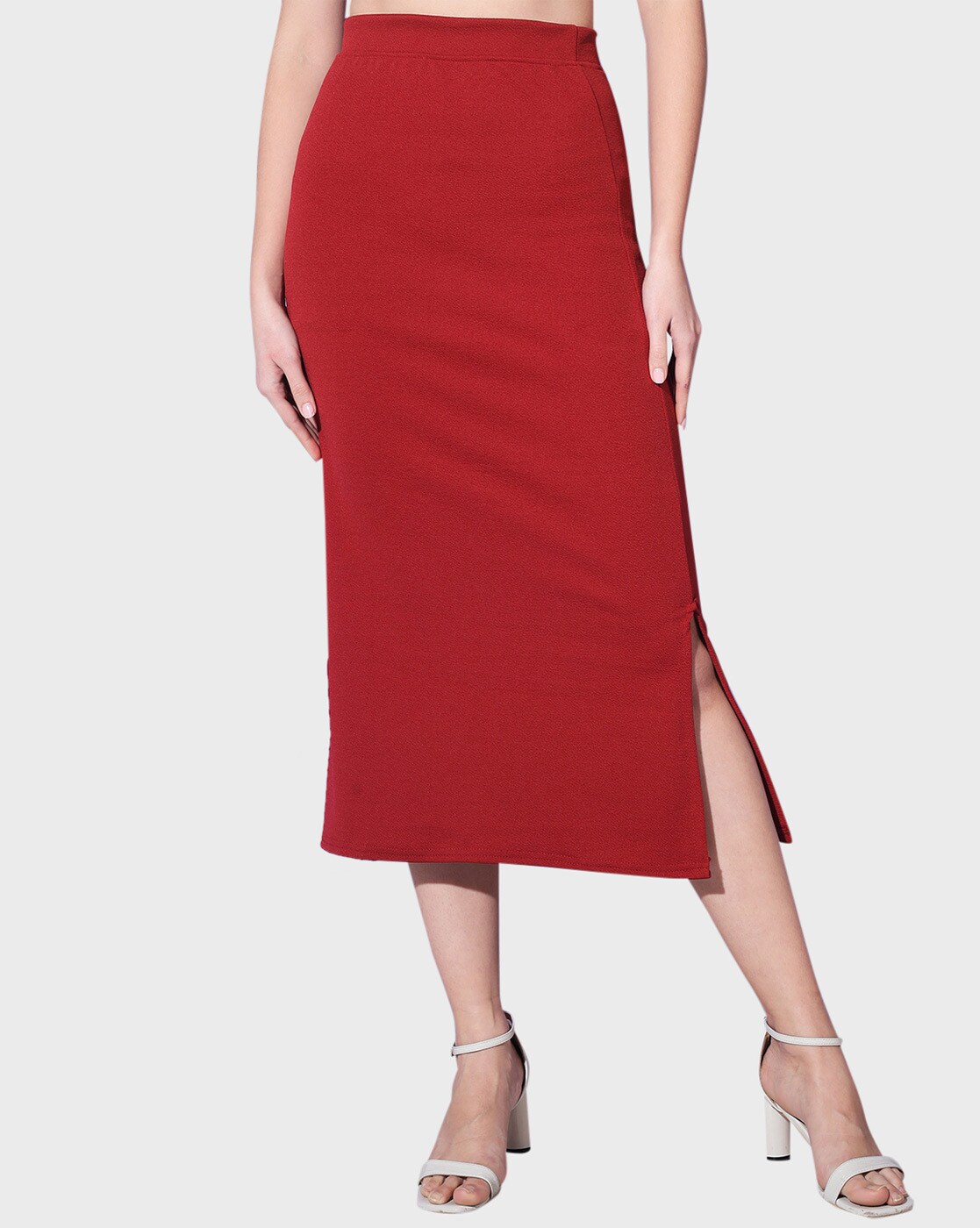 Buy Maroon Skirts for Women by BUYNEWTREND Online Ajio