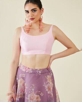 Round-Neck Back-Open Blouse-image-49