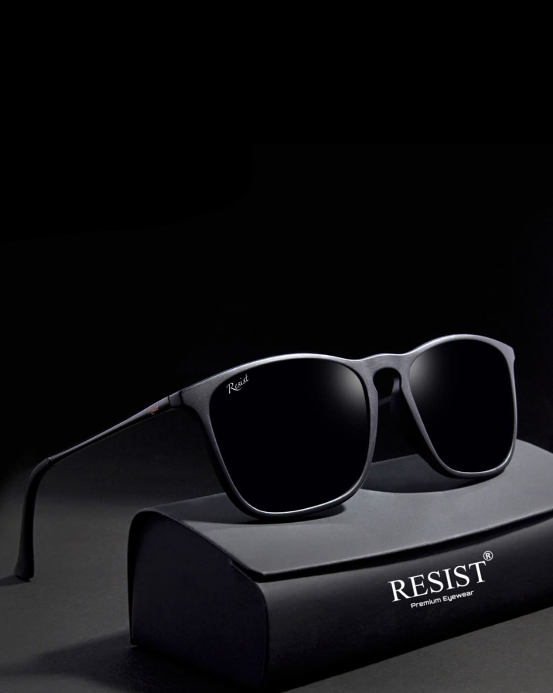 Resist Eyewear SERGIUSBFBLACK UV-Protected Wayfarers For Men (Black, FS)