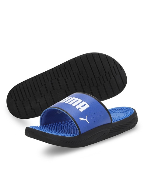 Puma cheap slippers blue