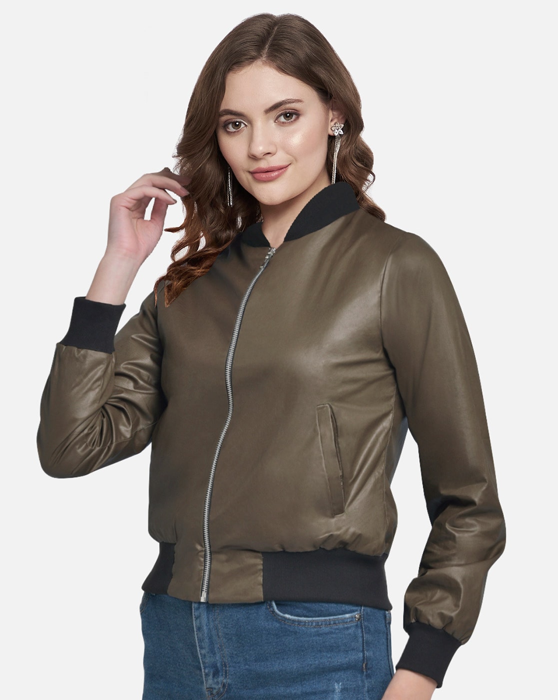 Hane Faux Leather Bomber - Black – The Frankie Shop