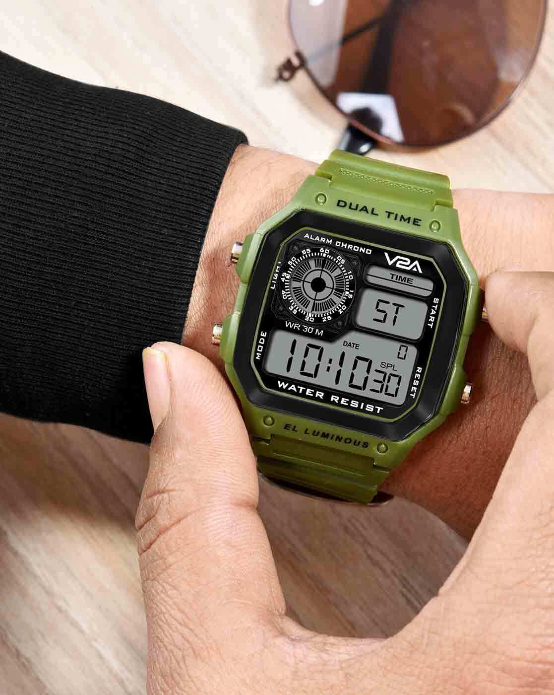 Buy V2A Analog Digital Bold Green 5ATM Waterproof Sports Watch for Men and  Boys Online at Best Prices in India - JioMart.