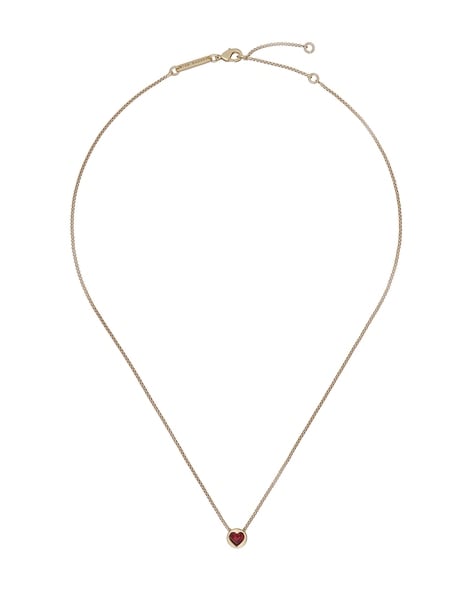 TED BAKER ROSE GOLD HANNELA RED CRYSTAL HEART PENDANT WITH ROSE GOLD CHAIN  - Jewelry from Adams Jewellers Limited UK