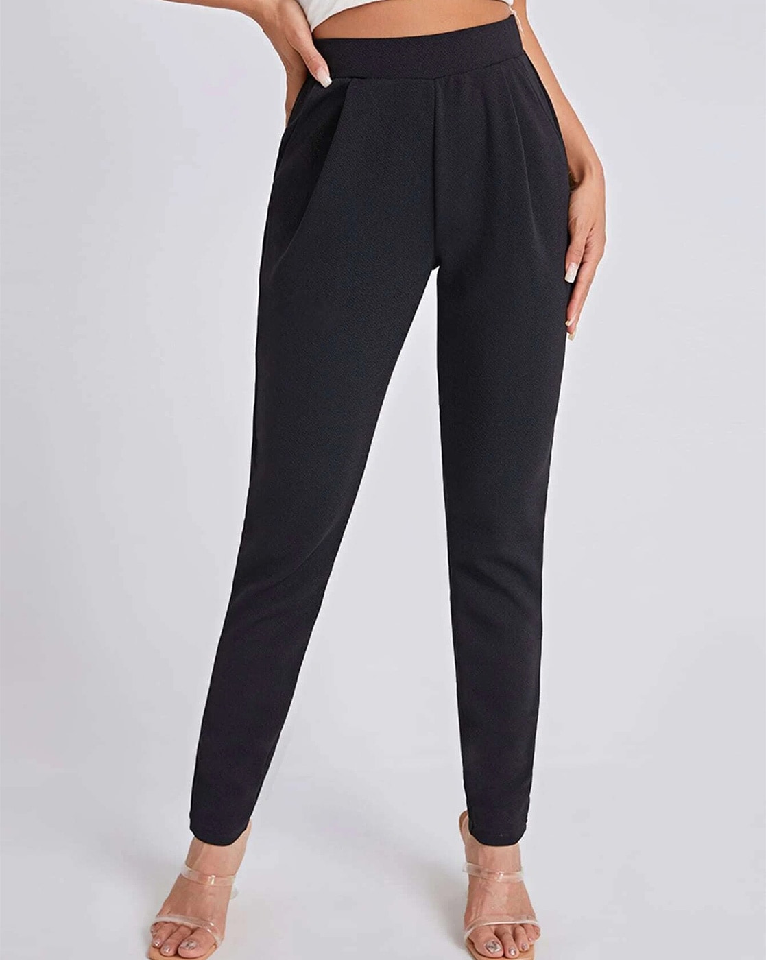 Buy Black Trousers & Pants for Women by Styli Online | Ajio.com