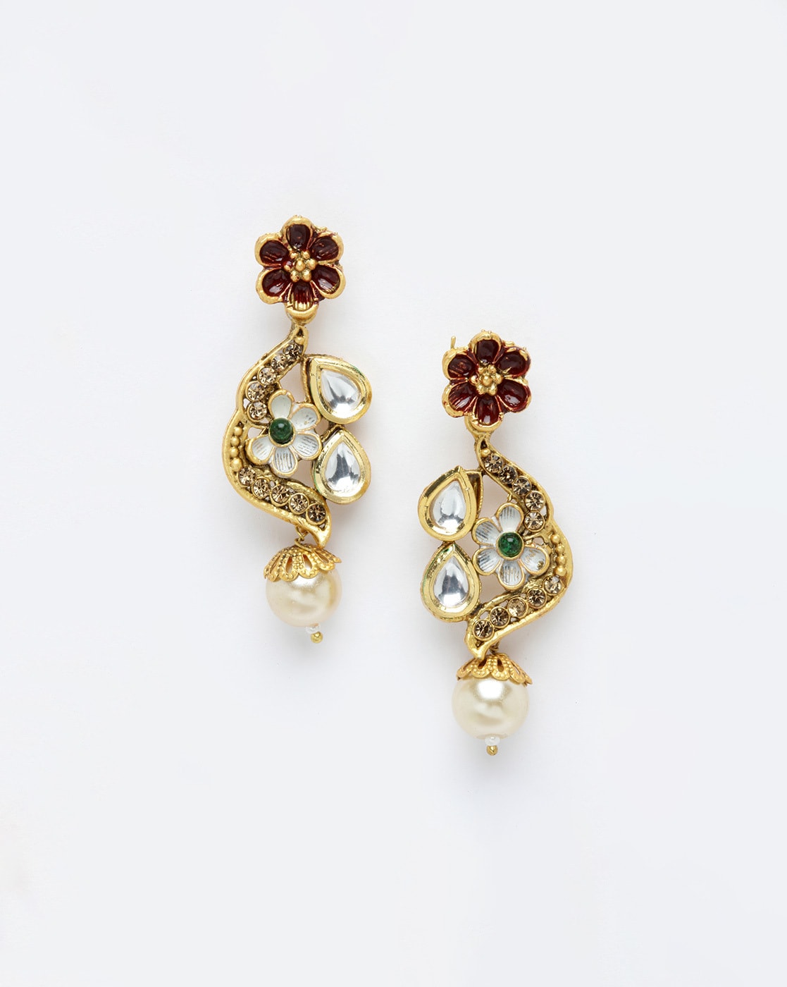Multicolored Jadau Stud Earrings in Gold Plated Silver ER 211 – Deccan  Jewelry