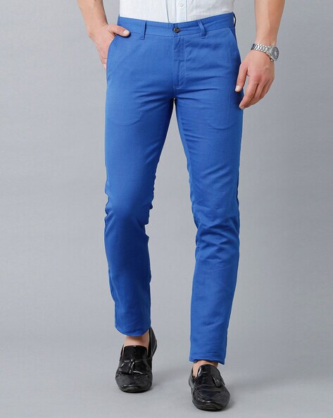 Royal Blue Slim Pants - Flat Front
