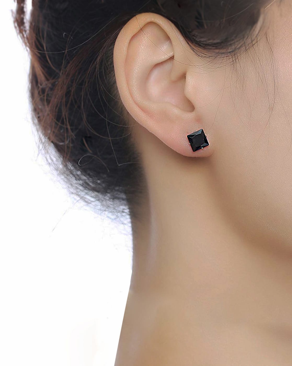 2mm Small Black Onyx Earrings Silver Post - kellinsilver.com