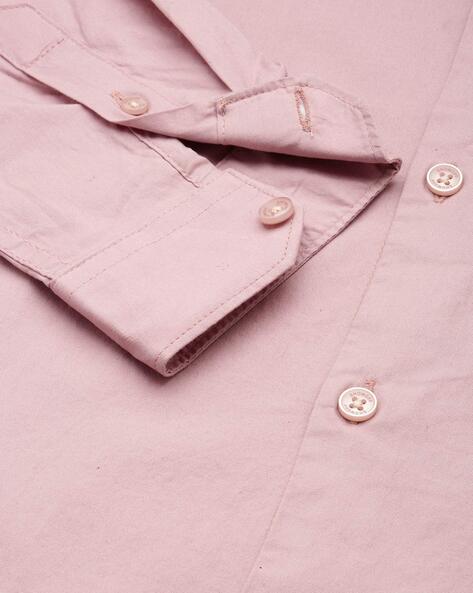 ACVM SS Slant Pocket Rayon Open Collar Shirt - Pink