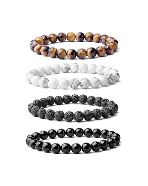 The Pari Set of 4 Beaded Slip-On Bracelets