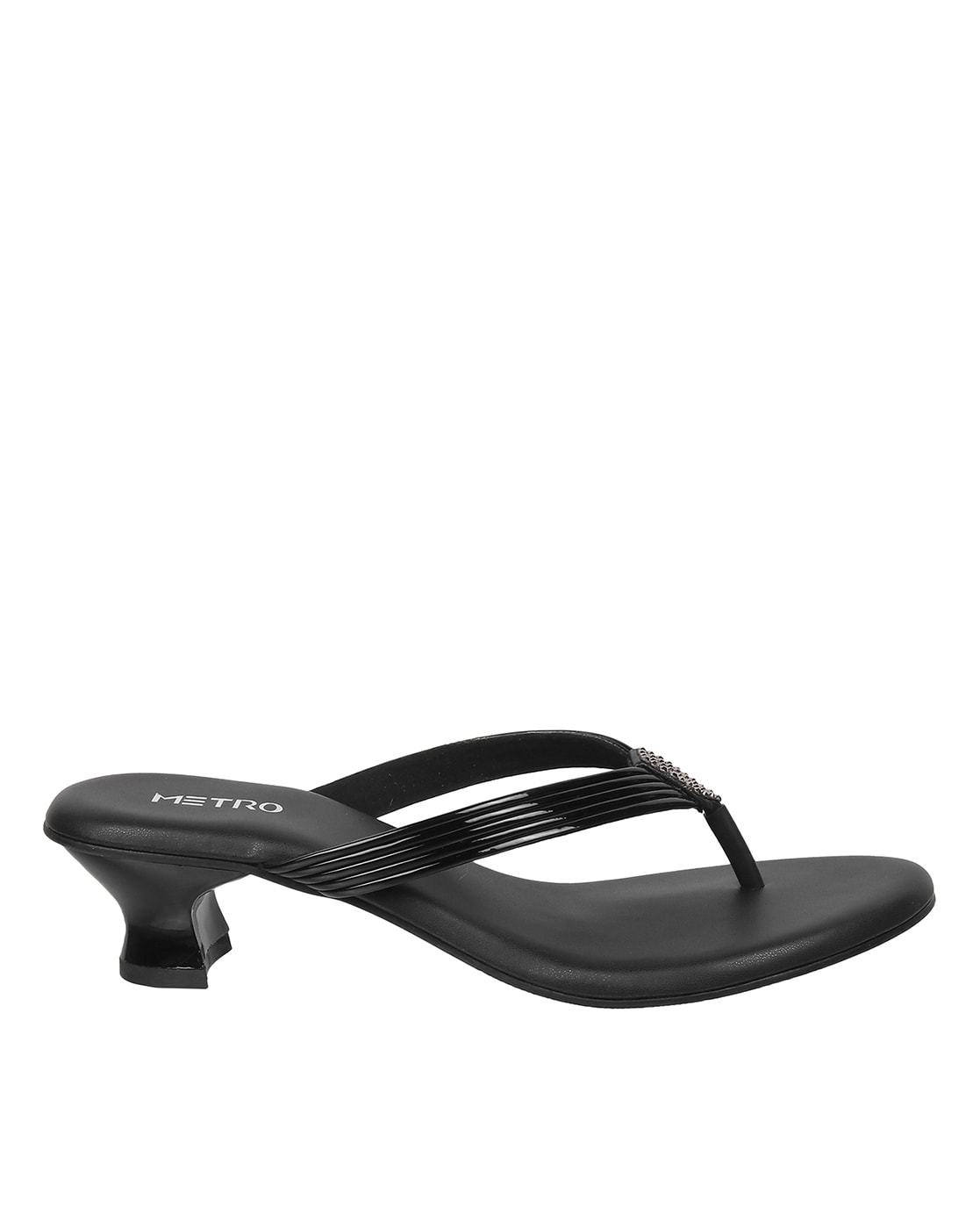 Buy Black Heeled Sandals for Women by Metro Online | Ajio.com