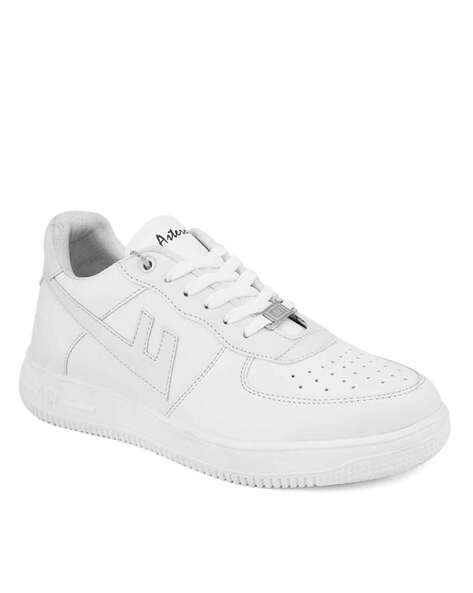 ASTEROID Low-Top Shoes with Lace Fastening For Men (White, 6)