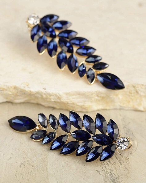 American Diamond Earrings - Blue Stone by FashionCrab® - FashionCrab.us