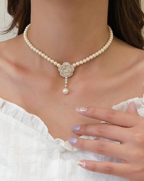 Jewels galaxy Gold-Plated Pearl Beaded Necklace