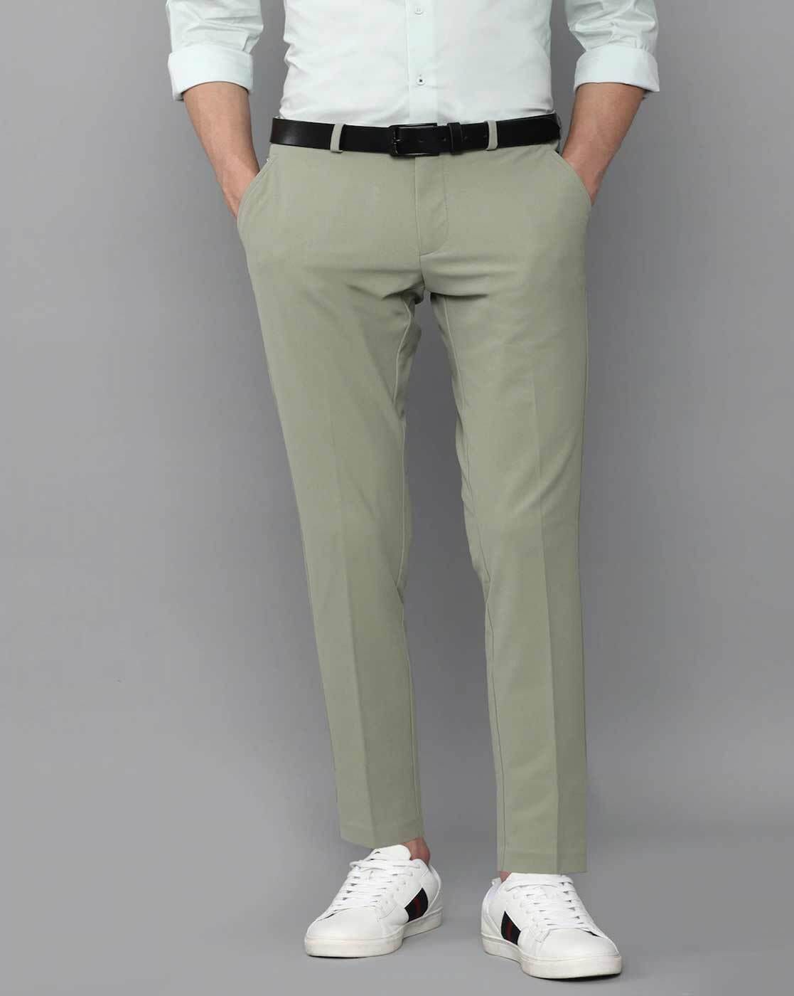 Buy Indigo Nation Men Olive Green Ultra Slim Fit Solid Chinos - Trousers  for Men 1889754 | Myntra
