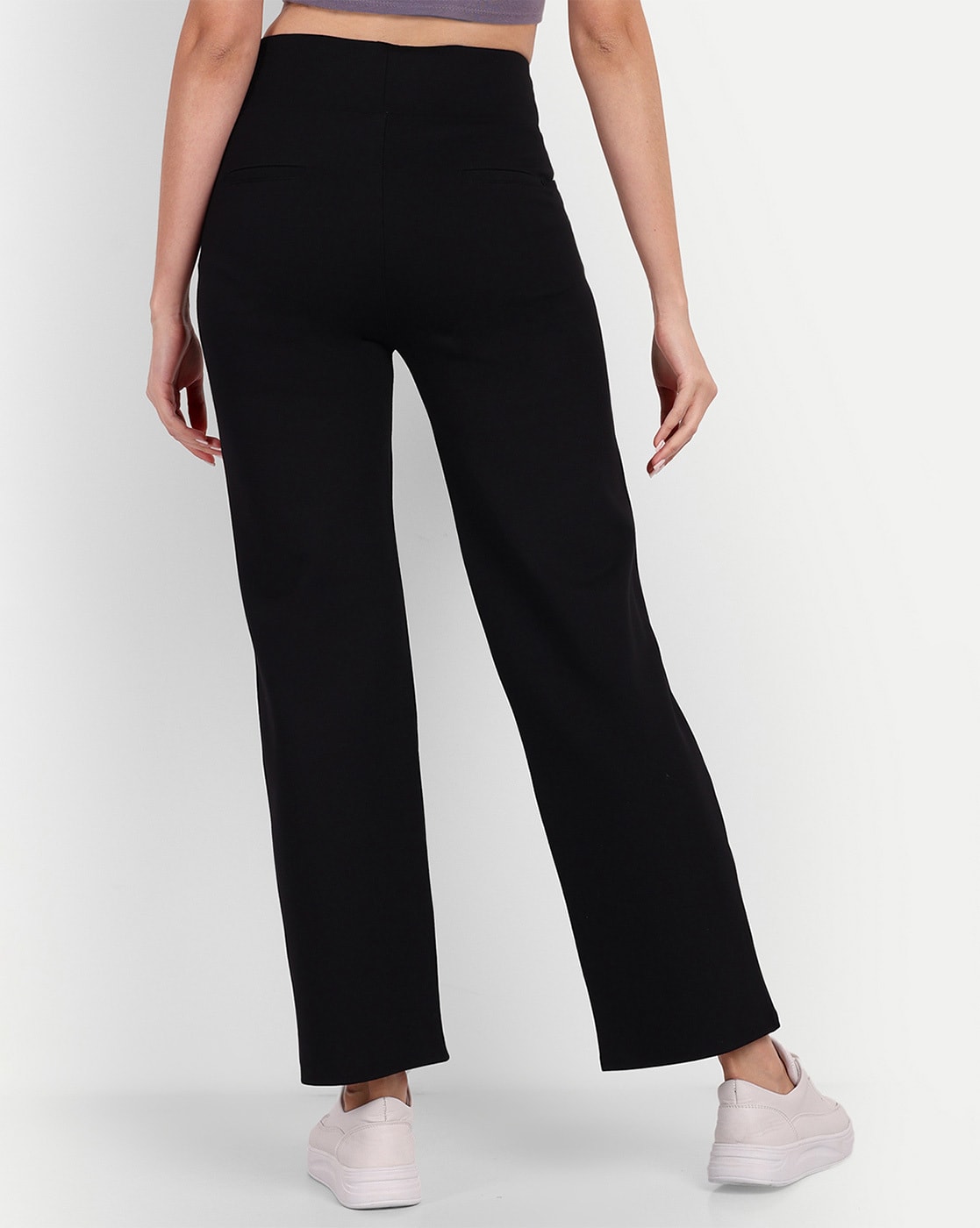 Black Ponte Wide Leg Trousers  Mint Velvet