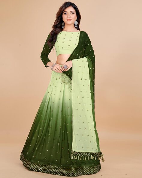 Green & Purple Paithani Silk Lehenga – myRiti