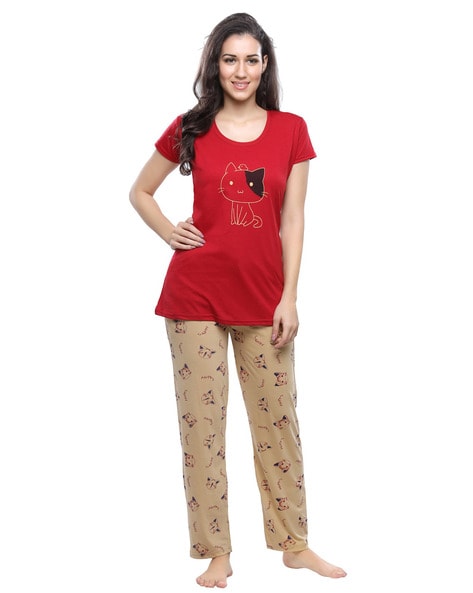 Cat best sale print pajamas