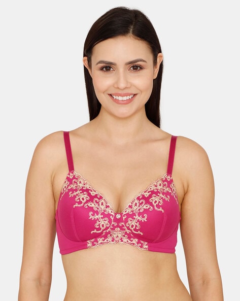 Buy Zivame Beautiful Basics Padded Non Wired 3/4th Coverage Backless Bra  Lemonade - Pink online